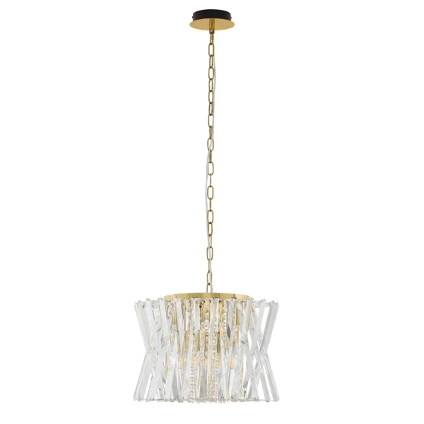 Kryształowa wisząca lampa MELUNTO LE45151 glamour na łańcuchu złota