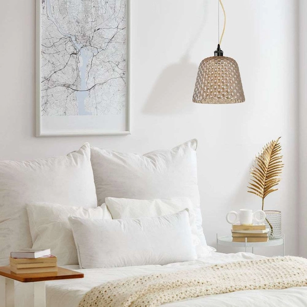 LAMPA wisząca RIO ML5554 Milagro loftowa OPRAWA szklana ZWIS glamour bursztynowy czarny