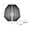 Lampka stołowa Miki R51101026 RL Light pleciona do sypialni brązowa