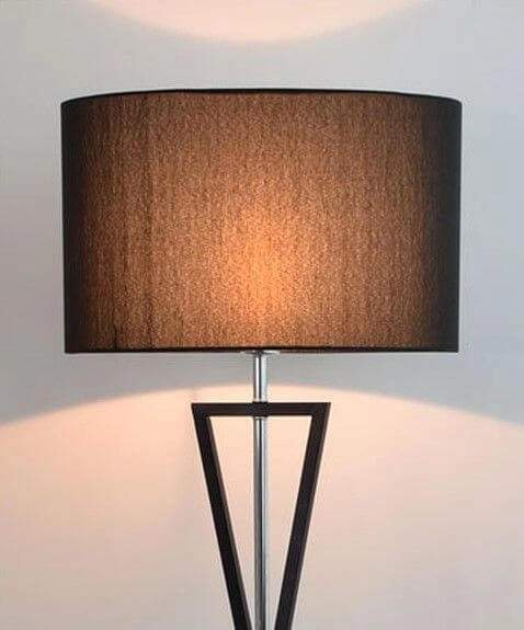 LAMPA podłogowa SANDGLASS FSG-B-E27 Abigali stojąca OPRAWA abażurowa czarna