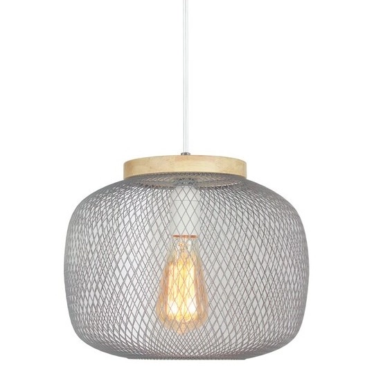 Loftowa LAMPA wisząca RUPERT 5237 Rabalux metalowy ZWIS ażurowy do przedpokoju okrągły szary