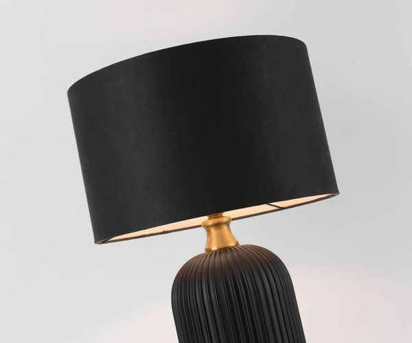 Stołowa lampa Tamiza LP-1515/1T big abażurowa czarna złota