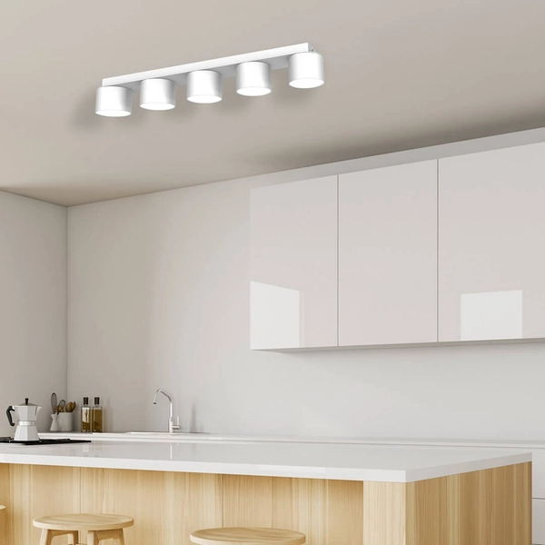 Minimalistyczna lampa sufitowa Dixie tuby do jadalni białe