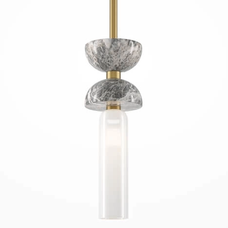 Marmurowa lampa wisząca Kioto MOD178PL-01GR złota szara