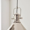 Wisząca lampa retro Brampton 96178 trójkątna srebrny biały