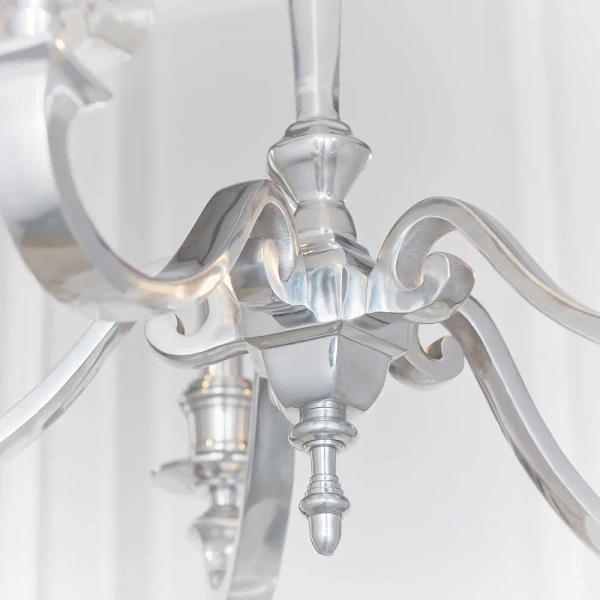 Klasyczna lampa wisząca Finsbury 73598 na łańcuchu świecznikowa srebrna