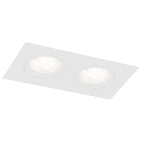 Wpust LAMPA sufitowa OMURA H 7312 Shilo metalowa OPRAWA wpuszczana prostokątna do zabudowy biała