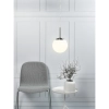 Wisząca lampa szklana kula CAFE 39563001 do salonu biały srebrny