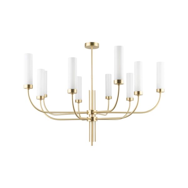 Jadalniany żyrandol Mussa MUS-ZW-10 (ZM) tubki szklane białe mosiądz