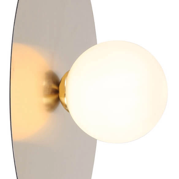 Kinkiet LAMPA ścienna SPOLETTO WL-201923-1 Italux metalowa OPRAWA okrągła szklana kula ball złota biała