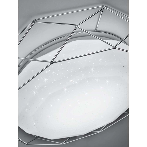 Modernistyczna LAMPA sufitowa Sven 98-66237 Candellux metalowa OPRAWA plafon dekoracyjny LED 24W 3000K z efektem gwiazd biały chrom