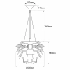 Metalowa lampa wisząca nad stół Prospettiva ABR-LW-PRO-60-B szyszka biała