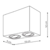 Plafon LAMPA sufitowa LYON 2 LP-5881/2SM WH Light prestige metalowa OPRAWA prostokątny downlight regulowany biały