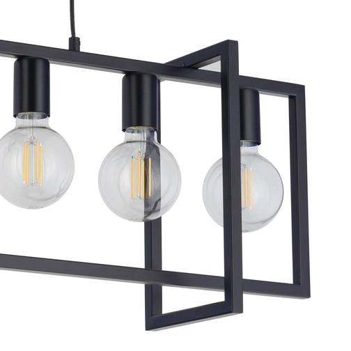 LAMPA wisząca EDEN 32237 Sigma prostokątna OPRAWA metalowy zwis do salonu czarny