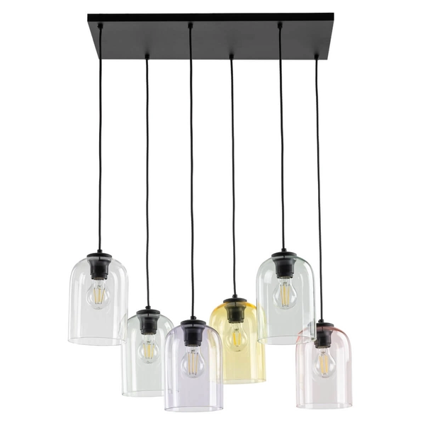 Lampa zwisowa na belce Molly 10302 do jadalni multikolor czarna