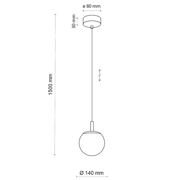 Zwisająca lampa nad stół Cadix 759 bubble złota przezroczysta