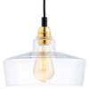 Wisząca LAMPA loftowa LONGIS 10876405 Kaspa skandynawska OPRAWA szklany ZWIS kaskada złota przezroczysta czarna