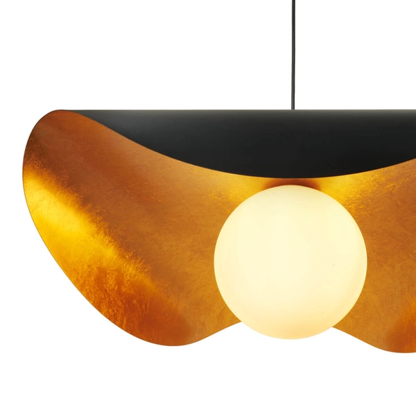 Wisząca lampa ENZO ST-F22020601-D80 black szklana kula czarny złoty