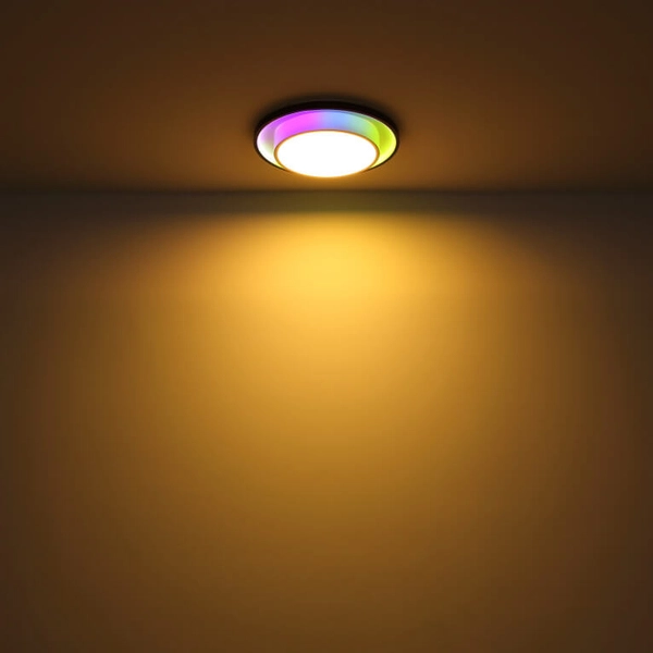 Ściemnialny plafon z pilotem Morgan 41390-21 LED 21W CCT RGB czarny