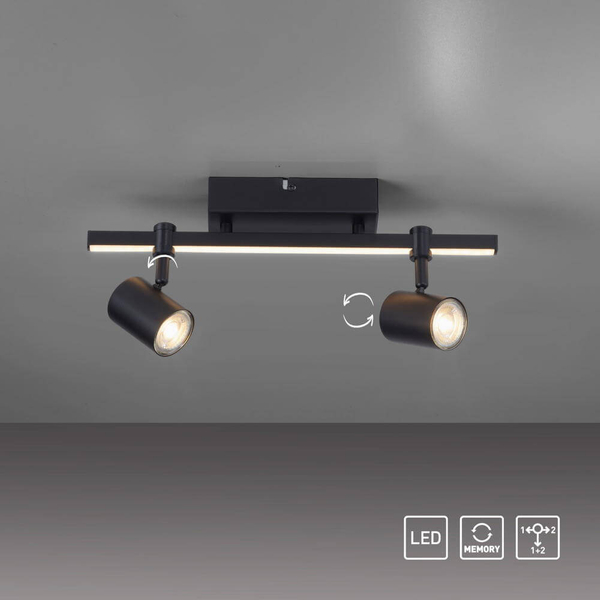 Sufitowa lampa regulowana Barik LED 14W 3000K spot 2-punktowy czarna