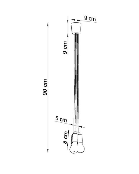 LAMPA wisząca SL.0573 industrialna OPRAWKA zwis pająk czarna