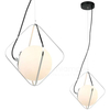 LAMPA wisząca CANTO PEN-5696-1-BKCR Italux szklana OPRAWA kula ZWIS ball klatka chrom czarna biała