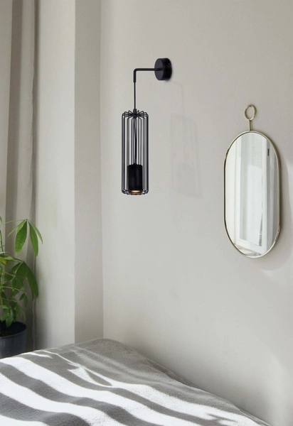 Ścienna lampa Falcon K-4934 drut do przedpokoju czarny