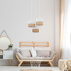 Kaskada lampa wisząca tuby Linobianco 6575 TK Lighting juta biała brązowa