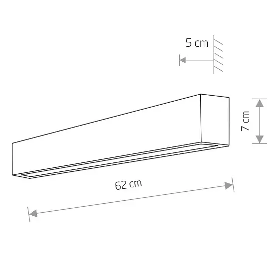 Ścienna ledowa lampa STRAIGHT 7596 LED 11W 3000K czarna