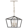 Pałacowa lampa wisząca QN-STINSON-4P-M-BK czarna nikiel