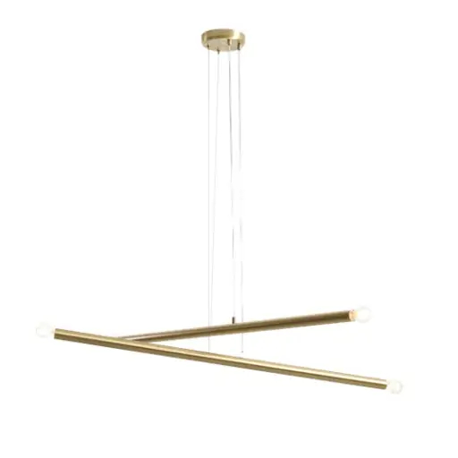 Modernistyczna lampa wisząca TUBO 1072L40 do salonu mosiądz