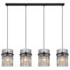 Wisząc lampa nad stół GORLEY 15698-4H szklana loft czarna przydymiona