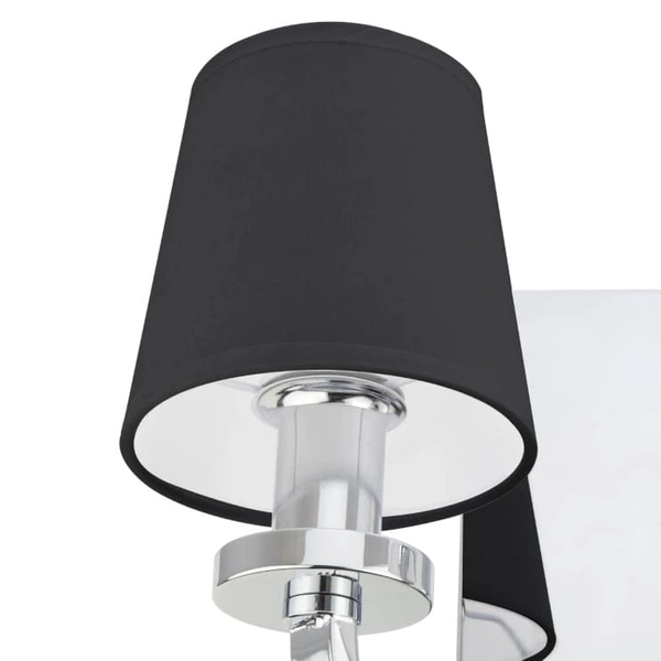 Podwójny kinkiet New York w02503ch-bk Cosmolight metal tkanina srebrny czarny