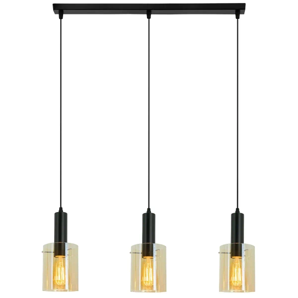 Skandynawska lampa wisząca 2021/3 BL 21QG czarna mosiądz