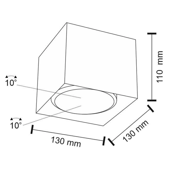 Natynkowa LAMPA sufitowa YATOMI 7133 Shilo regulowana OPRAWA kwadratowa SPOT metalowa kostka cube biała