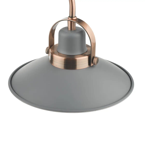 Wisząca lampa retro Liden LID0339 potrójna grafitowy miedziany