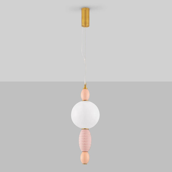 Zwisająca lampa do jadalni JOAQUIN LE44546 LED 12W 3000K kula złota różowa biała