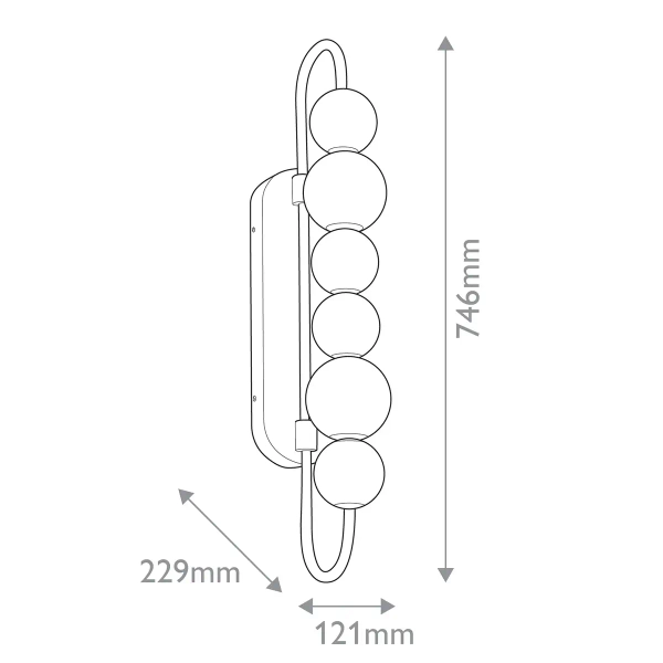 Okrągła ścienna lampa Marni QN-MARNI-6WB-NBR LED 24W 3000K mosiądz