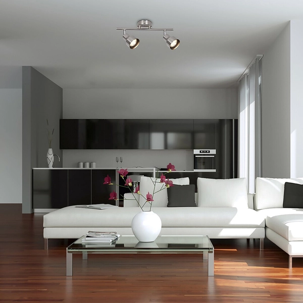 Sypialniany plafon chromowany Blake 3184 tuby regulowane nad obraz