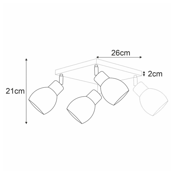 Lampa sufitowa druciana Mika K-4587 z regulacją szara