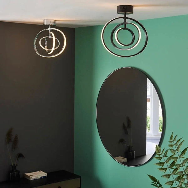 Sufitowa lampa okręgi Avali 80682 LED 24,12W 3000K czarny biały