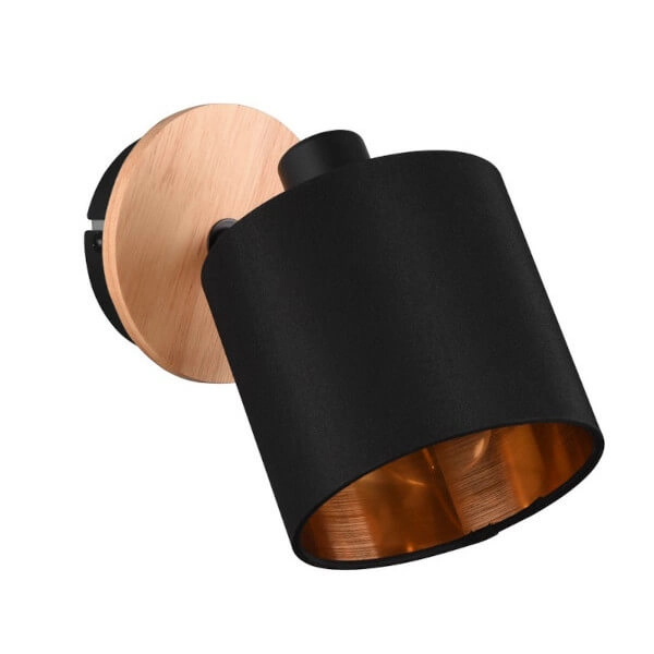 Przyścienna lampa regulowana IKERIS DL030-81331 drewniany czarny złoty