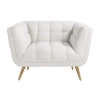 Welurowy fotel Huxley S5125 WHITE BOUCLÉ Richmond Interiors glamour stalowy złoty biały