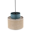 Boho wiszący żyrandol Duo 3257 tuba naturalna juta niebieski