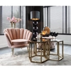 Elegancki fotel Perlapink S4439 PINK VELVET Richmond Interiors muszla różowy złoty