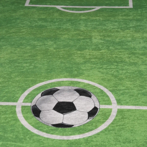 Sypialniany dywan do pokoju dziecięcego Boisko 323033 piłka nożna zielony