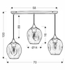 Potrójna lampa wisząca Aspa 33-00606 Candellux czarna brązowa