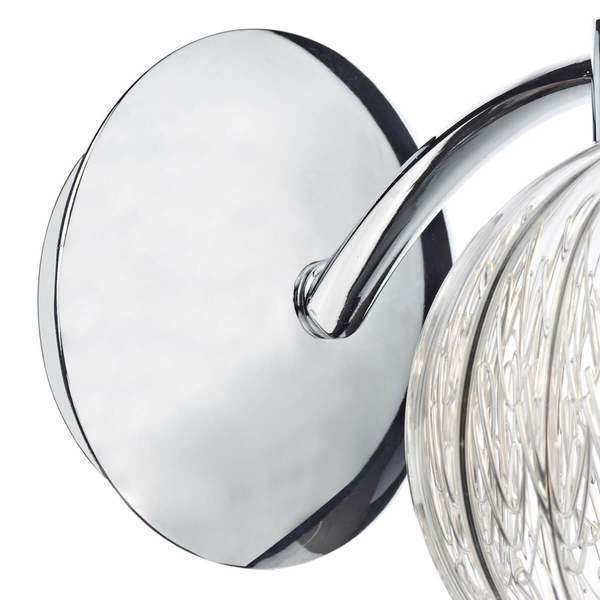 Lampa ścienna do salonu Yasmin YAS0750 szklana przezroczysta chrom