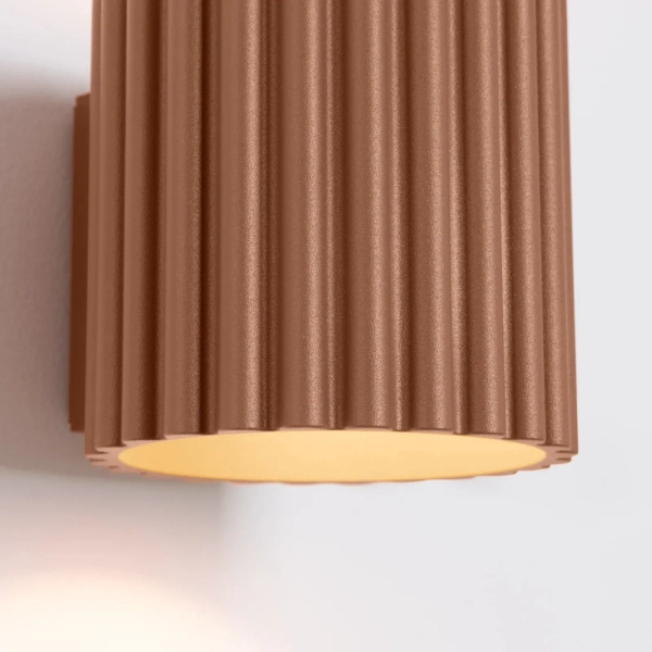Ścienna tuba AURA mocca SL.1806 ryflowana G9 metalowa