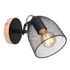 Ścienna lampa ruchoma Josina 54034-1 druciana czarna drewno